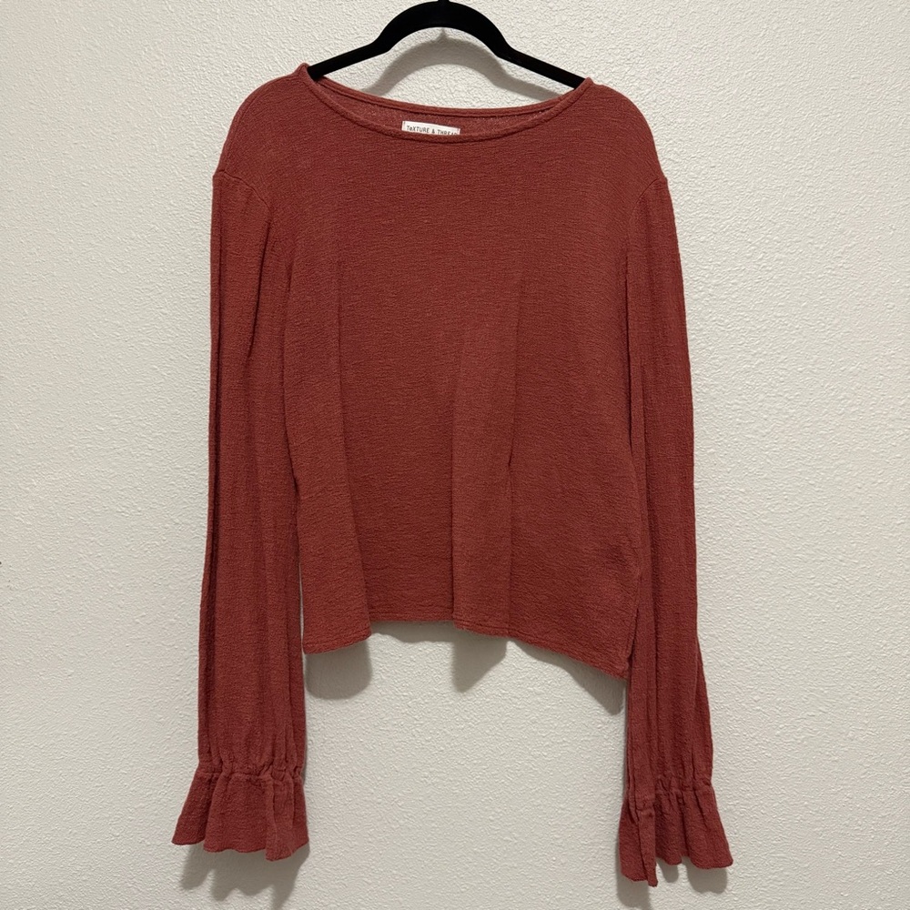 Madewell Texture & Thread Long Sleeve - Pink - Size Medium